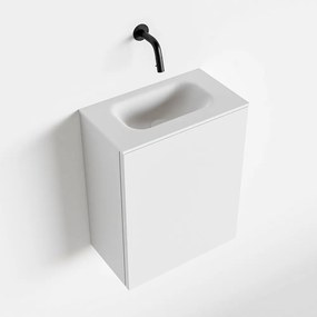 Zaro Polly toiletmeubel 40cm mat wit met witte wastafel zonder kraangat