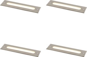 Set van 4 moderne grondspots staal 30 cm incl. LED IP65 - Eline