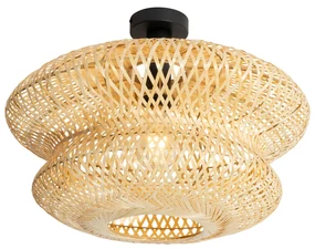 Oosterse plafondlamp bamboe - Ostrava DoubleOosters E27 rond Binnenverlichting Lamp