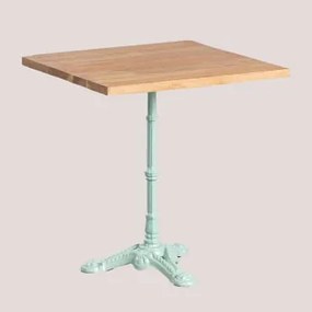 Vierkante Bartafel In Acaciahout Viena ↔︎ 70 Cm & Groen Paradijs Eiland - Sklum