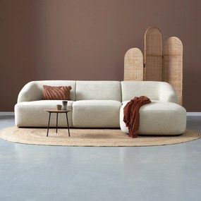Kleine Hoekbank Beige Hoek Rechts