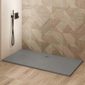 Saniclear Modo douchebak 170x90cm met stone finish donkergrijs