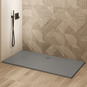 Saniclear Modo douchebak 180x90cm met stone finish donkergrijs