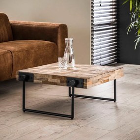 Teakhouten Vierkante Salontafel 70x70 - 70 X 70cm.