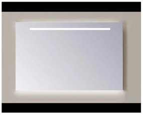 Sanicare Q-mirrors spiegel zonder omlijsting / PP geslepen 60 cm. horizontale strook + Ambi licht onder cold white leds