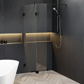 Riho Scandic X400 inloopdouche 75cm zwart mat
