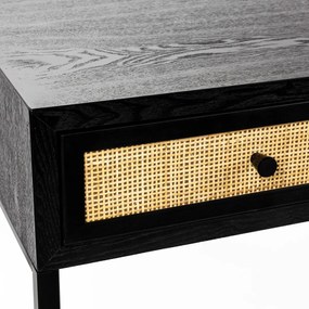 Japandi Kaptafel Met Rotan Lades - 120 X 40cm.