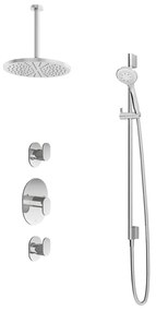 Hotbath Get Together IBS5CR inbouwdouche met 3s handdouche, 30cm plafondbuis en 30cm hoofddouche chroom