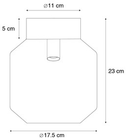 Moderne plafondlamp messing met smoke glas - Stiklo Modern E27 rond Binnenverlichting Lamp