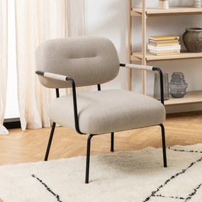 Moderne Fauteuil Beige Stof