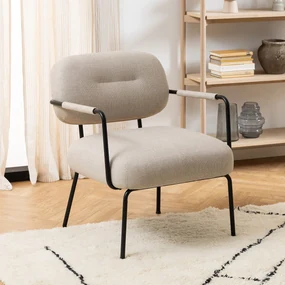 Moderne Fauteuil Beige Stof