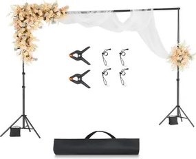 VEVOR Achtergrondstandaard Verstelbare Foto Achtergrondstandaard (Achtergronddoek: 300 x 300 cm), Draagbare Achtergrondstandaard met 2 Statieven, Schermstandaard voor Productfotografie Studiofotografie