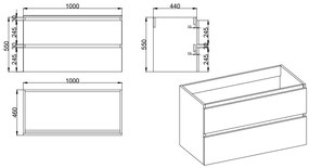 Fontana Kolo wastafelmeubel warm eiken 100cm mat witte wastafel 0 kraangaten met ronde spiegel