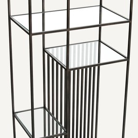 Boekenrek in staal en glas, Rectiligne