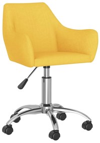 vidaXL Kantoorstoel draaibaar stof geel