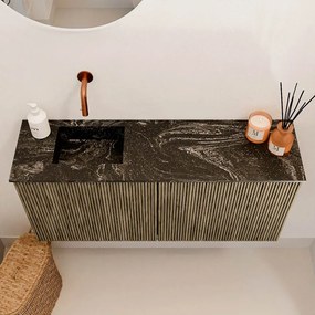 Mondiaz Joya DLux 90cm toiletmeubel dusk met wastafel faye links zonder kraangat lava