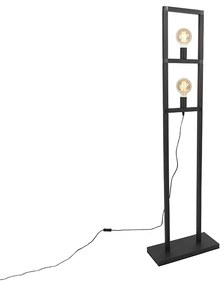 Industriële vloerlamp 2-lichts zwart - Simple Cage 2 Industriele / Industrie / Industrial E27 Binnenverlichting Lamp