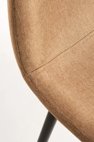 Set van 4 Zwarte Teok Stoffen Stoelen