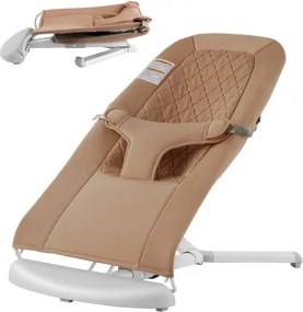 VEVOR Baby Bouncer, wipstoel voor baby's van 0-9 maanden, schommelstoel voor pasgeborenen met 2 ligstanden en 3-puntsgordel, babyschommel met draagtas voor binnen en buiten, 651x410x600mm, kameel