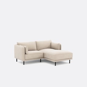 Compacte rechthoekige bank, stof met structuur Victor