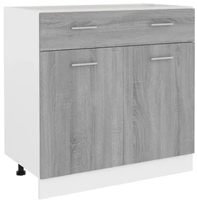 vidaXL Onderkast met lade 80x46x81,5 cm bewerkt hout grijs sonoma