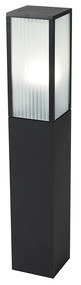 Smart staande buitenlamp met dimmer zwart met ribbel glas 80 cm incl. Wifi A60 - Charlois Modern E27 IP44 Buitenverlichting