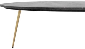 Goossens Salontafel Enzo ovaal, marmer zwart, elegant chic, 110 x 40 x 55 cm