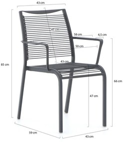 Apple Bee Hawaii/Menzano 220cm dining tuinset 7-delig stapelbaar