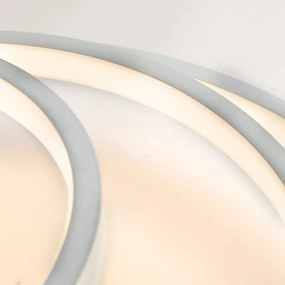 Moderne plafondlamp wit incl. LED en dimmer- Rondas