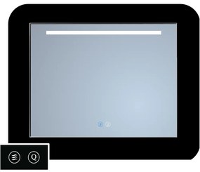 Sanicare Tutti LT1 spiegel zwart met verwarming, verlichting en touch bediening 70cm