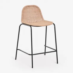 Set Van 2 Stapelbare Hoge Tuinkrukken Van Synthetisch Riet Reiven Zwart & ↑65 Cm - Sklum