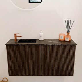 Mondiaz Joya DLux 80cm toiletmeubel walnut met wastafel faye links 1 kraangat lava