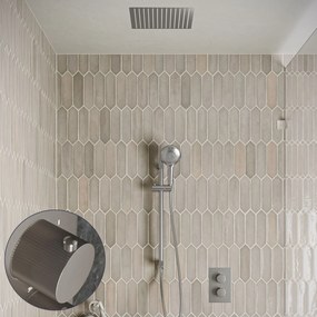 Saniclear Cube Stripes inbouw regendouche met inbouw douchekop 30x30cm, glijstang en 2 standen handdouche RVS