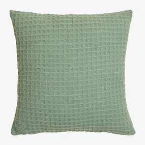 Vierkant Katoenen Kussen (40x40 Cm) Irwel Groen – Mint - Sklum