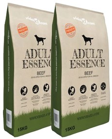 vidaXL Premium hondenvoer droog Adult Essence Beef 30 kg 2 st