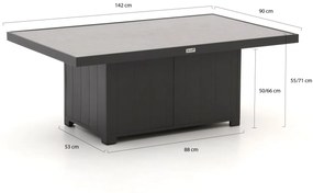 Hartman Aurora lounge tuintafel verstelbaar 142x90x71cm