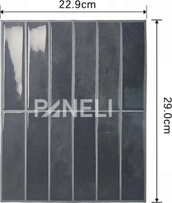 Tegelsticker Donker Grijs Langwerpig - 29 cm x 22.9 cm x 0.11 cm | 0.07 kg | Paneli zelfklevende steenstrips