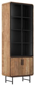 DTP Home Evo Hoge Vitrine Kast Teak Hout - 80x40x220cm.