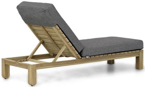 Santika Furniture Santika Arlington Lounger Met Antraciet Kussen Teak Old Teak Greywash