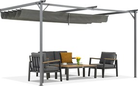 Antraciet terrasoverkapping Santana 4x4m Tuinpunt