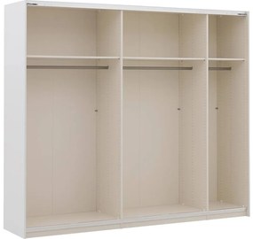 Goossens Kledingkast Easy Storage Sdk, 253 cm breed, 220 cm hoog, 1x 3 paneel glas schuifdeur li en 1x 3 paneel spiegel schuifdeur re