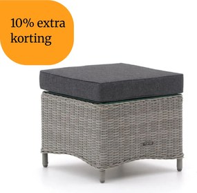 + 10% kassakorting | Voetenbank | Intenso Milano | Wicker (vlechtwerk) | Grijs/Antraciet | 53x53cm | Kees Smit Tuinmeubelen