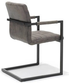 Eetkamerstoel - Apollo II - stof Cowboy retro lederlook antraciet