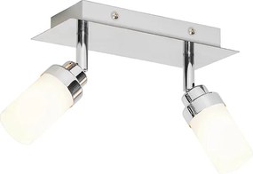 Moderne badkamer spot staal 2-lichts IP44 - Japie