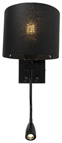 LED Moderne wandlamp zwart met zwarte kap - Brescia Modern E27 rond Binnenverlichting Lamp