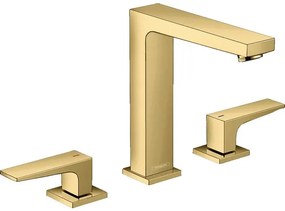 Hansgrohe Metropol wastafelkraan 160 met push open waste met voorsprong vaste uitloop 15.2cm polished gold 32515990