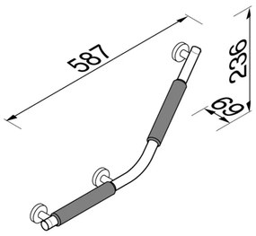 Geesa Comfort & Safety wandbeugel 135° - rechts chroom