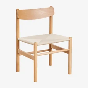 Set Van 4 Mauren Houten Eetkamerstoelen Natuurlijk Hout - Sklum