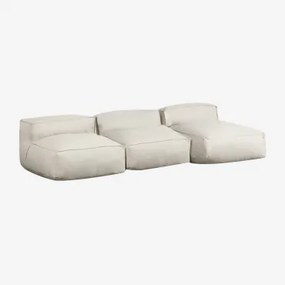 Dojans 3-delige Modulaire Chaise Longue Bank Voor Tuin Beige - Semoline - Sklum