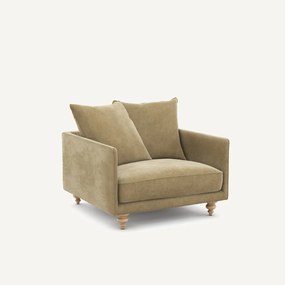 Fauteuil stonewashed fluweel, Lazare